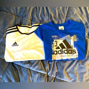 2 pack Adidas Boys Climalite Athletic Shirts Size S/7 Spring/Summer NWOT